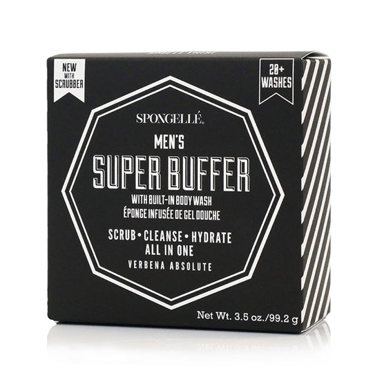 MEN'S SUPER BUFFER WITH SCRUBBER - VERBENA ABSOLUT banner